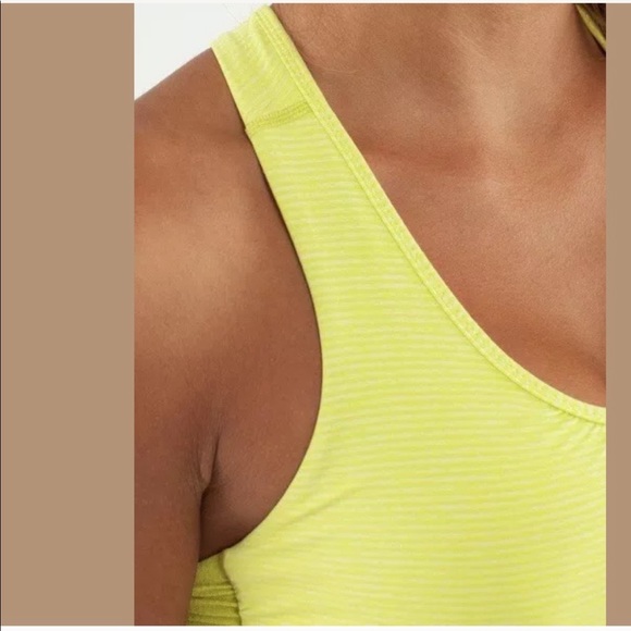Lululemon TURBO TANK Striped Neon Yellowish Green - Picture 3 of 3